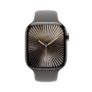 Apple Watch Series 10 GPS Cellular, 46mm Natural Titanium Case with Stone Grey Sports Band M/L