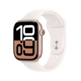 Apple Watch Series 10 GPS Cellular, 46mm Rose Gold Aluminium Case with Light Blush Sport Band M/L, MWY73QA/A