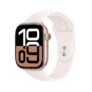 Apple Watch Series 10 GPS Cellular, 46mm Rose Gold Aluminium Case with Light Blush Sport Band M/L, MWY73QA/A