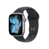 Apple Watch Series 11 GPS 42mm Smartwatch with Space Grey Aluminium Case with Black Sport Band S/M