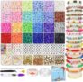 Apprise Deals 6000 Clay Beads Bracelet Making Kit, Friendship Bracelet Kits Preppy Beads for Jewellery Making, Flat Heishi Bead for Bracelet Arts and Crafts Gifts for Teen Girls
