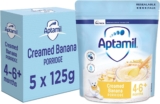 Aptamil Creamed Banana Porridge Baby Food Cereal, 4-6 Months, 125g (Pack of 5)