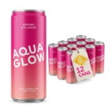 Aqua Glow Sparkling Collagen Drink, 5000mg Verisol, Berry Crush, 12-Pack