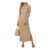 Arach&Cloz Long Maxi Dress – Short Sleeve, Khaki, XL
