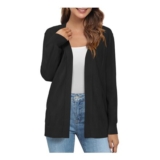Arach&Cloz Wool Blend V-Neck Open Front Cardigan for Women