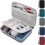 Arae Hard EVA Electronics Travel Organizer Case – Tech Pouch for Power Bank, Cables, Charger & Hard Drive – Waterproof Portable Storage Bag (Grey, L)