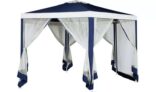 Argos Home 4m Hexagonal Garden Gazebo with Side Panels – Free C&C