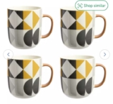 Argos Home Geo Pack of 4 Stoneware Mugs – Free C&C