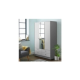 Argos Home Malibu 3 Door 4 Drawer Mirror Wardrobe – Grey
