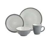 Argos Home Ribbed 16 Piece Stoneware Dinner Set – Grey , Free C&C