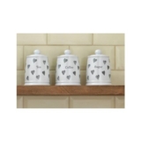 Argos Home Set of 3 Hearts Storage Jars – Grey