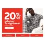 Argos Tu Clothing 20% off Nightwear from £4.80 Free C&C