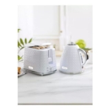 Argyle Jug Kettle and 2 Slice Toaster- White