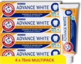 Arm & Hammer Advance White Toothpaste, Baking Soda Toothpaste for a Brighter, Whiter Smile, 75 mL Tube, Pack of 4