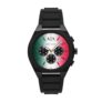 Armani Exchange Mens Gradient Multi-Colour Dial Chronograph Black Silicone Strap Watch (Free C&C)