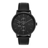 Armani Exchange Mens Watch Multifunctional Quartz Movement 42mm Case Leather Strap