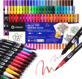 Artecho 72 Colours Dual Tip Colouring Brush & Fine Pens Set with Case