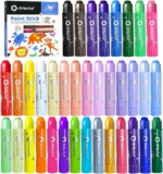 Artecho Tempera Paint Sticks, 36 Colors Washable Paint Sticks Including 12 Vibrant, 12 Pastel, 6 Neon and 6 Metallic Colors