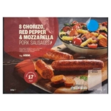 Asda 8 chorizo red pepper and mozzarella pork sausages 640g