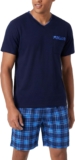 Aseniza Mens Pyjamas Set Short Sleeves Cotton 2 Piece Pjs with Pockets