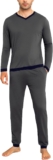Aseniza Mens Pyjamas Sets Long Sleeve Cotton Pjs Soft Loungewear Sleepwear Nightwear 2 Piece Top & Bottoms