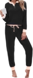 Aseniza Womens Pyjamas Sets Ladies Cotton Long Sleeve Lounge Wear Pjs for Women Nightwear Sleepwear Top & Bottoms with Pockets