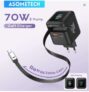 Asometech 3-in-1 70W GaN Fast Charger, 78cm Retractable Cable, C1/C2 70W, USB-A 60W, PD3.0, QC4.0, PPS Sold By Asometech Store (w/Code)