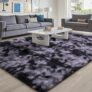 Aspire Homeware Rugs Living Room – Dark Grey Area Rugs for Bedroom Anti Slip – Modern Super Soft Thick Pile Fluffy Shaggy Rug Non Shedding (Tye-Dye Grey, 120×170 cm)