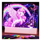 Aspoven LED Drawing Board for Children, Light-up Double Panel (Pink)