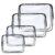 Aucuu 4-Pack Clear Wash & Makeup Bags TSA Approved Makeup Bags, PVC Waterproof Travel Wash Bags