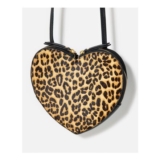 Augusta Textured Leopard Print Heart Crossbody Bag