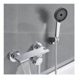 Auralum Wall Mounted Bath Shower Mixer with 5-Function Handheld Shower