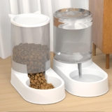 Automatic Dog Cat Feeder and Water Dispenser Gravity Food Feeder and Waterer Set with Pet Food Bowl for Small Medium Dog Puppy Kitten, Large Capacity 3.8L (Pet Feeder and Waterer Set)