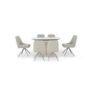 Avorio Swivel Extending Dining Table and 6 Chairs Set