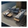 Axis 4-Piece Teak & Aluminum Garden Modular Sofa Set with Coffee Table