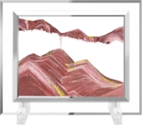 AzureLeap 3D Dynamic Sand Art Liquid Motion Sand Picture Square Glass Deep Sea Sandscape Flowing Frame for Relaxing Desktop Home Office Decor (5inch-Coffee)