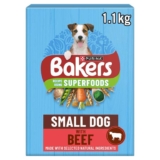 BAKERS Superfoods Small Dog Adult Dry Food, Beef (5 x 1.1kg)