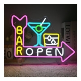 BAR OPEN Neon Light Sign Cocktail Neon Sign