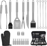 BBQ Grill Tools Set 25pcs in One Case Heavy Duty Stainless Steel Barbecue Accessories Set with Carrying Bag mplete Outdoor/Indoor Grilling Barbecue Utensil Gift Set