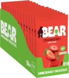 BEAR Fruit Dried Strawberry Packs – Gently Baked Fruit – Healthy – Vegan – 14 x 35g