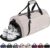 BECOJADDE Gym Bag for Women Men with Shoe Compartment & Wet Pocket, 35L Travel Sports Duffel Bags Overnight Bag Weekend Hospital Bag with Padded Shoulder Strap for Fitness and Workout, Beige