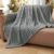 BEDELITE Fluffy Fleece Throw Blanket, Grey, 125x150cm Checkered Design, Soft Cosy Warm, For Single Bed & Sofa, Gift for Women