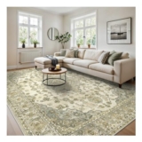 BEIMO Large Area Rug 200x290cm, Non-Slip, Green Beige