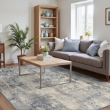 BEIMO Modern Abstract Rugs Living Room, Rugs for Bedroom 200x290cm Machine Non-Slip Washable Rug Slate Blue Carpet Faux Short Pile Area Rug for Dining Room Kitchen Office