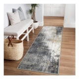 BEIMO Washable Runner Rug 80x150cm Abstract Grey Gold