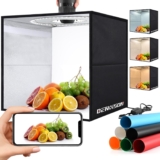 BENOISON Portable 12in/30cm Light Box Photography with 120 LEDs 6 Backdrops