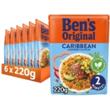 BENS ORIGINAL Caribbean or Peri Peri Microwave Rice, Bulk Multipack 6 x 220g pouches (£4.96 S&S)
