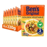 BENS ORIGINAL Golden Vegetable Microwave Rice, Bulk Multipack 6 X 220g