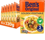 BENS ORIGINAL Golden Vegetable Microwave Rice, Bulk Multipack 6 x 220g pouches