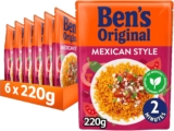 BENS ORIGINAL Mexican Style Microwave Rice, Bulk Multipack 6 x 220g pouches